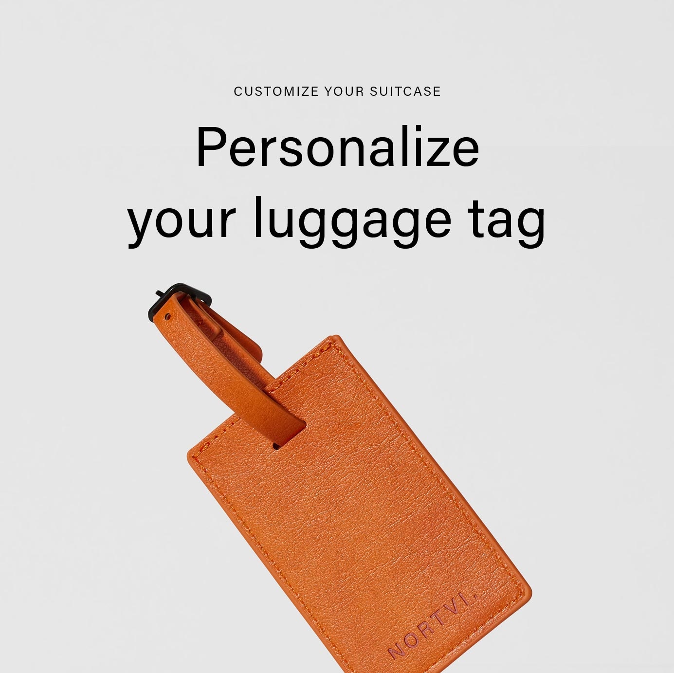 Personalised luggage tag orange