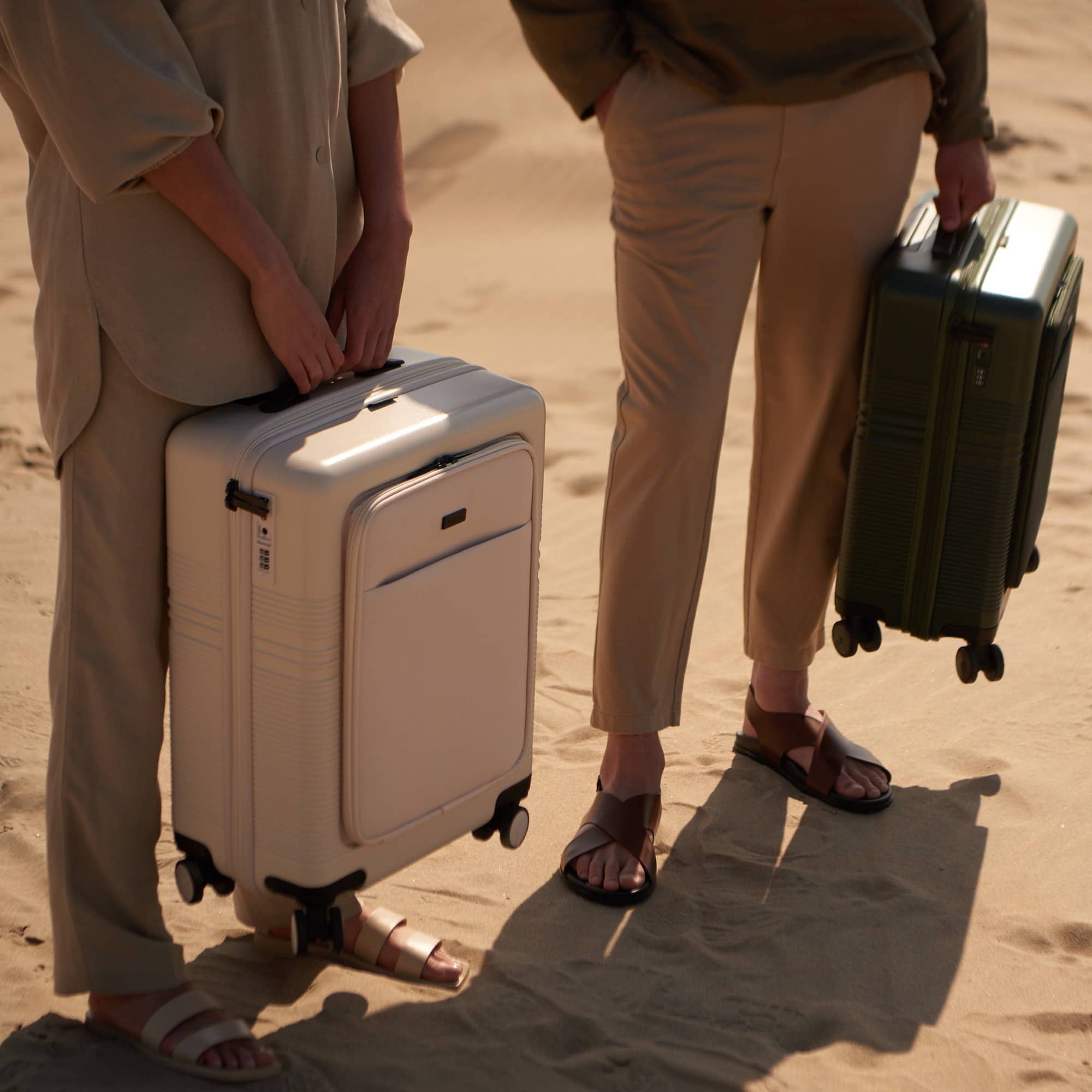 NORTVI campaign image front pocket suitcases